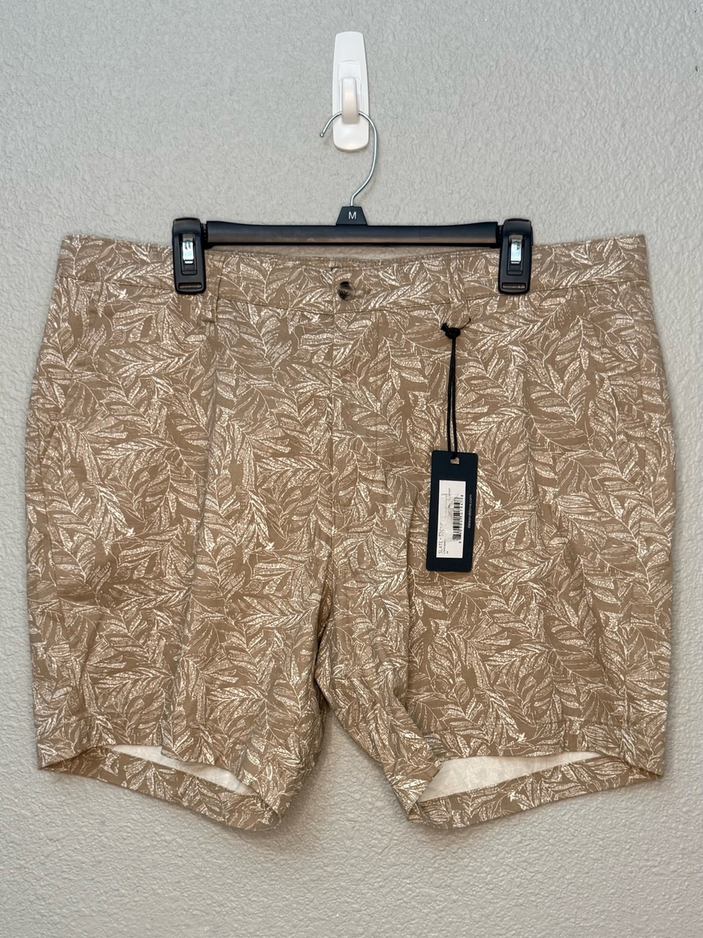 NWT Slate & Stone | Khaki Palm Print Cotton Twill | Waist 36”